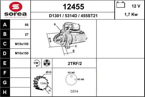 EAI 12455 - Démarreur droxauto.com