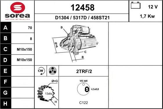 EAI 12458 - Démarreur droxauto.com