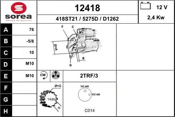 EAI 12418 - Démarreur droxauto.com