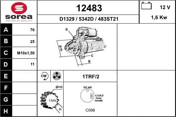EAI 12483 - Démarreur droxauto.com