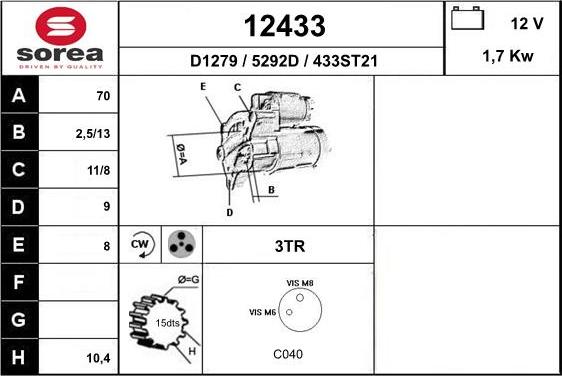 EAI 12433 - Démarreur droxauto.com