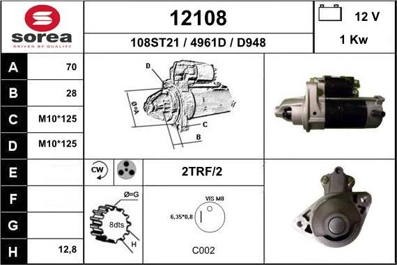 EAI 12108 - Démarreur droxauto.com