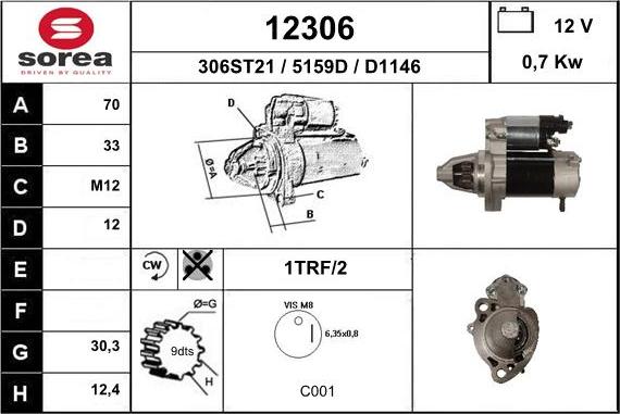 EAI 12306 - Démarreur droxauto.com