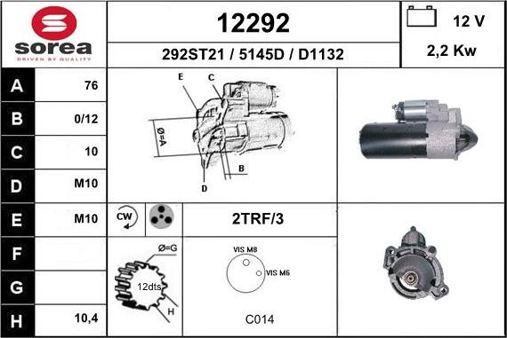 EAI 12292 - Démarreur droxauto.com