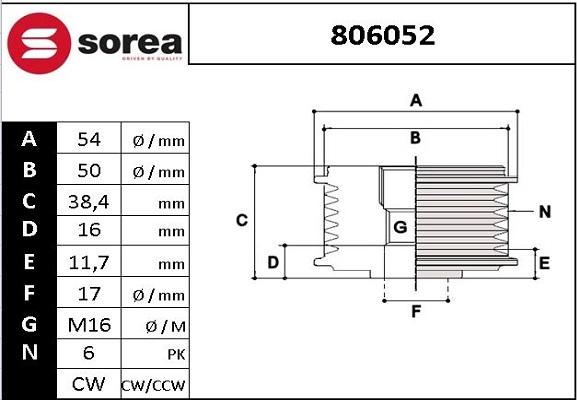 EAI 806052 - Poulie, alternateur droxauto.com