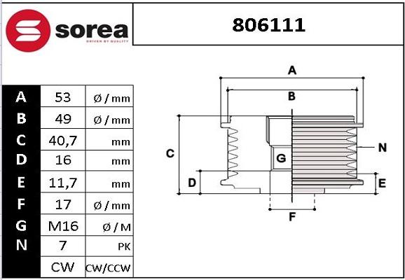 EAI 806111 - Poulie, alternateur droxauto.com