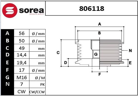 EAI 806118 - Poulie, alternateur droxauto.com