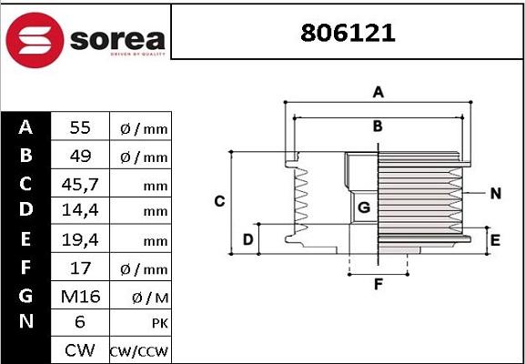EAI 806121 - Poulie, alternateur droxauto.com