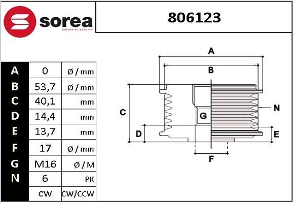 EAI 806123 - Poulie, alternateur droxauto.com