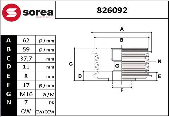 EAI 826092 - Poulie, alternateur droxauto.com