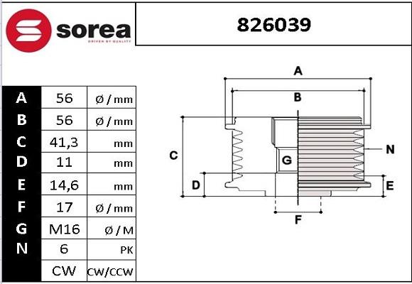 EAI 826039 - Poulie, alternateur droxauto.com