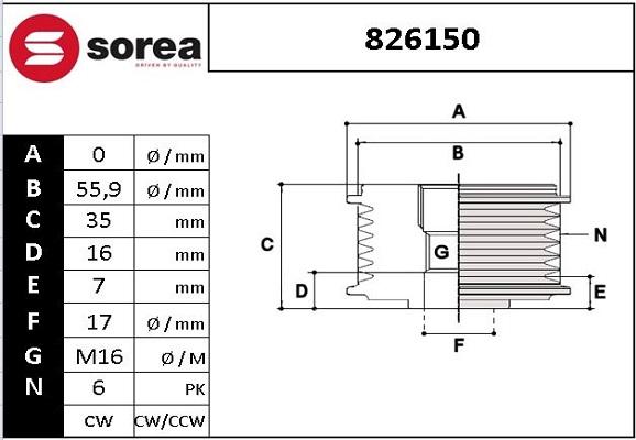 EAI 826150 - Poulie, alternateur droxauto.com