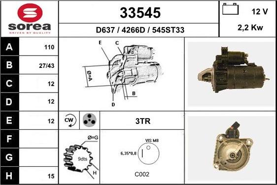 EAI 33545 - Démarreur droxauto.com