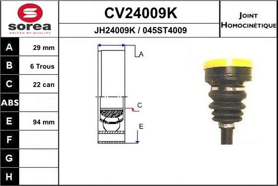 EAI CV24009K - Jeu de joints, arbre de transmission droxauto.com