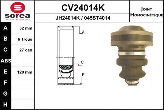 EAI CV24014K - Jeu de joints, arbre de transmission droxauto.com