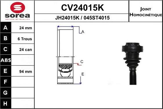 EAI CV24015K - Jeu de joints, arbre de transmission droxauto.com