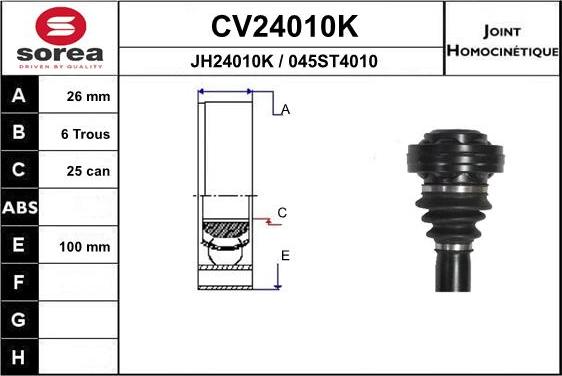EAI CV24010K - Jeu de joints, arbre de transmission droxauto.com