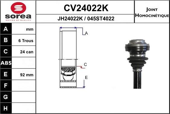EAI CV24022K - Jeu de joints, arbre de transmission droxauto.com