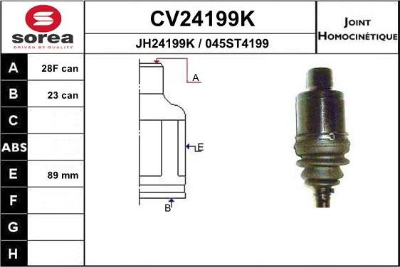 EAI CV24199K - Jeu de joints, arbre de transmission droxauto.com