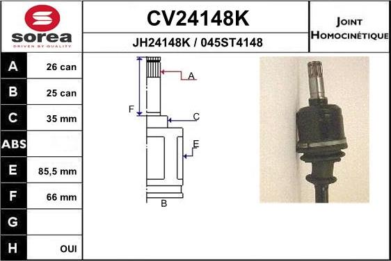 EAI CV24148K - Jeu de joints, arbre de transmission droxauto.com