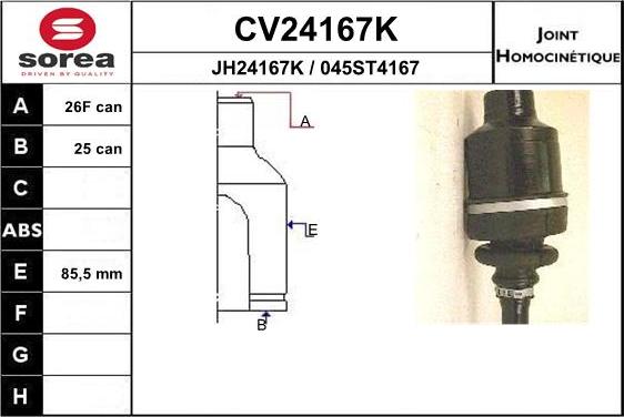EAI CV24167K - Jeu de joints, arbre de transmission droxauto.com