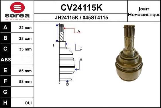 EAI CV24115K - Jeu de joints, arbre de transmission droxauto.com