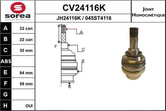 EAI CV24116K - Jeu de joints, arbre de transmission droxauto.com