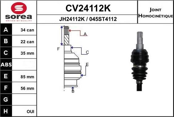 EAI CV24112K - Jeu de joints, arbre de transmission droxauto.com