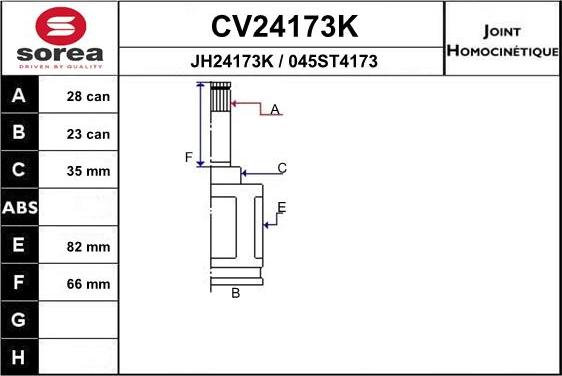 EAI CV24173K - Jeu de joints, arbre de transmission droxauto.com