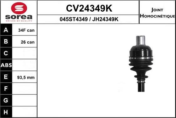 EAI CV24349K - Jeu de joints, arbre de transmission droxauto.com