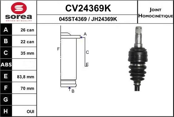 EAI CV24369K - Jeu de joints, arbre de transmission droxauto.com