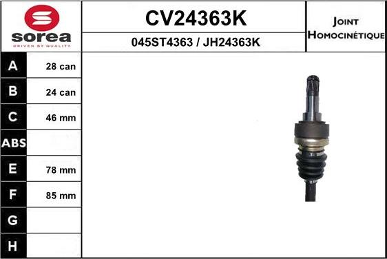 EAI CV24363K - Jeu de joints, arbre de transmission droxauto.com