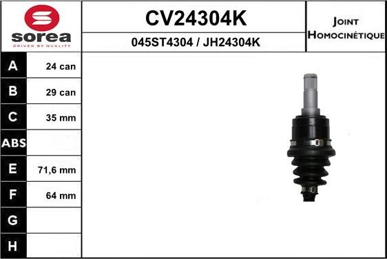EAI CV24304K - Jeu de joints, arbre de transmission droxauto.com