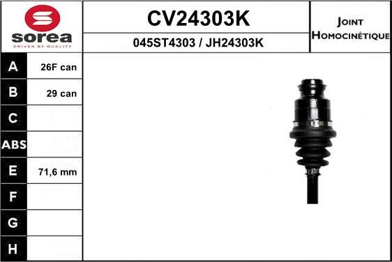 EAI CV24303K - Jeu de joints, arbre de transmission droxauto.com