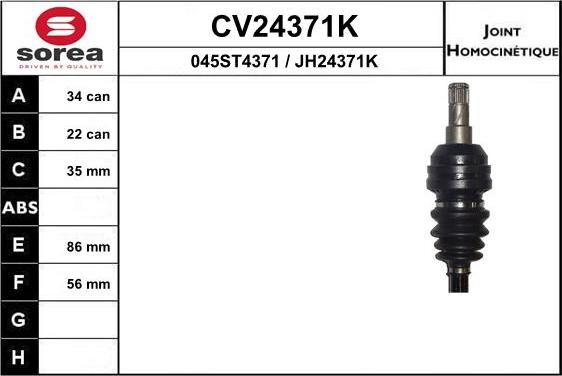 EAI CV24371K - Jeu de joints, arbre de transmission droxauto.com
