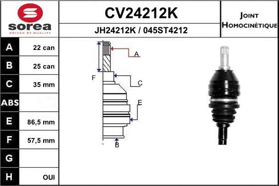 EAI CV24212K - Jeu de joints, arbre de transmission droxauto.com