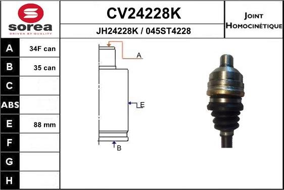 EAI CV24228K - Jeu de joints, arbre de transmission droxauto.com