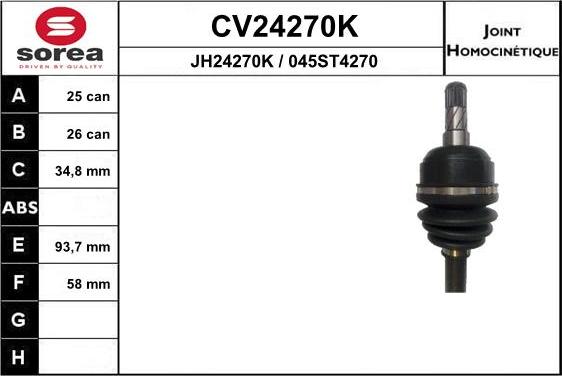 EAI CV24270K - Jeu de joints, arbre de transmission droxauto.com