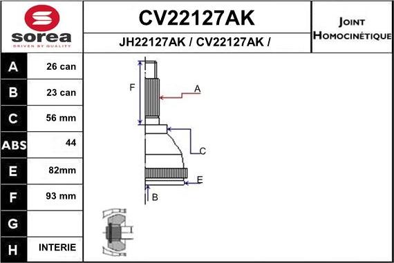 EAI CV22127AK - Jeu de joints, arbre de transmission droxauto.com