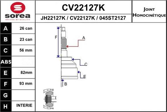 EAI CV22127K - Jeu de joints, arbre de transmission droxauto.com