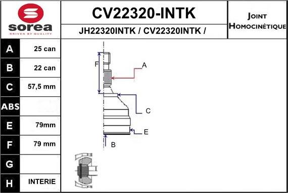 EAI CV22320-INTK - Jeu de joints, arbre de transmission droxauto.com