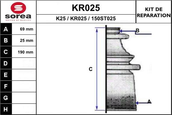EAI KR025 - Joint-soufflet, arbre de commande droxauto.com