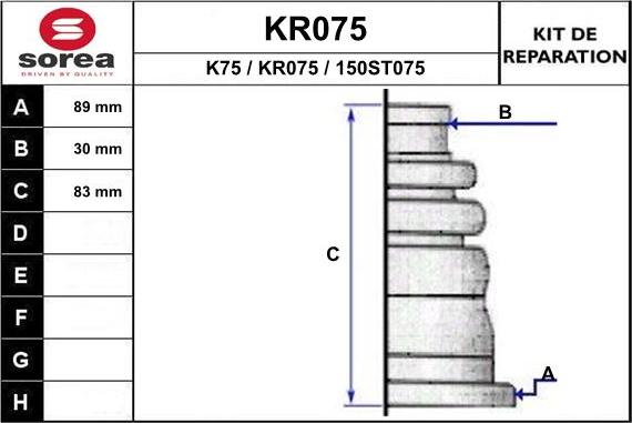 EAI KR075 - Joint-soufflet, arbre de commande droxauto.com