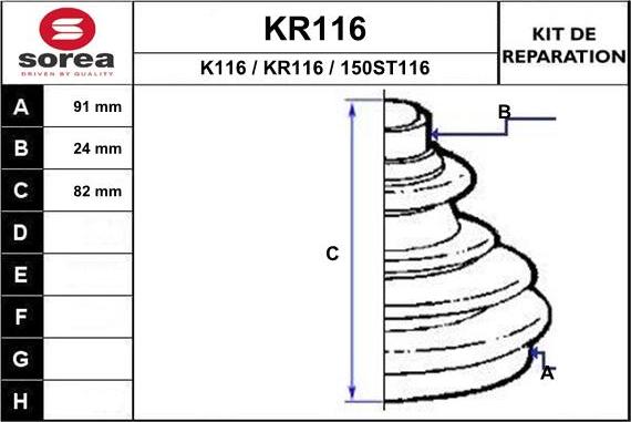 EAI KR116 - Joint-soufflet, arbre de commande droxauto.com