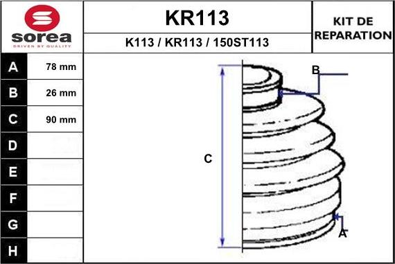EAI KR113 - Joint-soufflet, arbre de commande droxauto.com