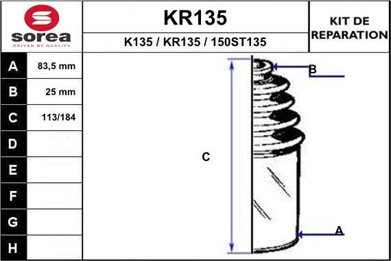 EAI KR135 - Joint-soufflet, arbre de commande droxauto.com