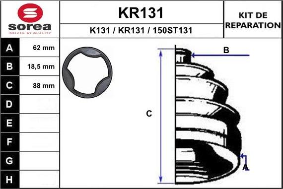 EAI KR131 - Joint-soufflet, arbre de commande droxauto.com