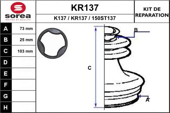 EAI KR137 - Joint-soufflet, arbre de commande droxauto.com