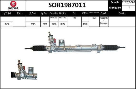 EAI SOR1987011 - Crémaillière de direction droxauto.com