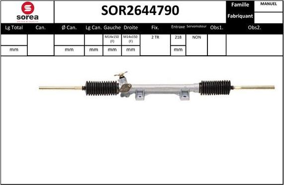 EAI SOR2644790 - Crémaillière de direction droxauto.com